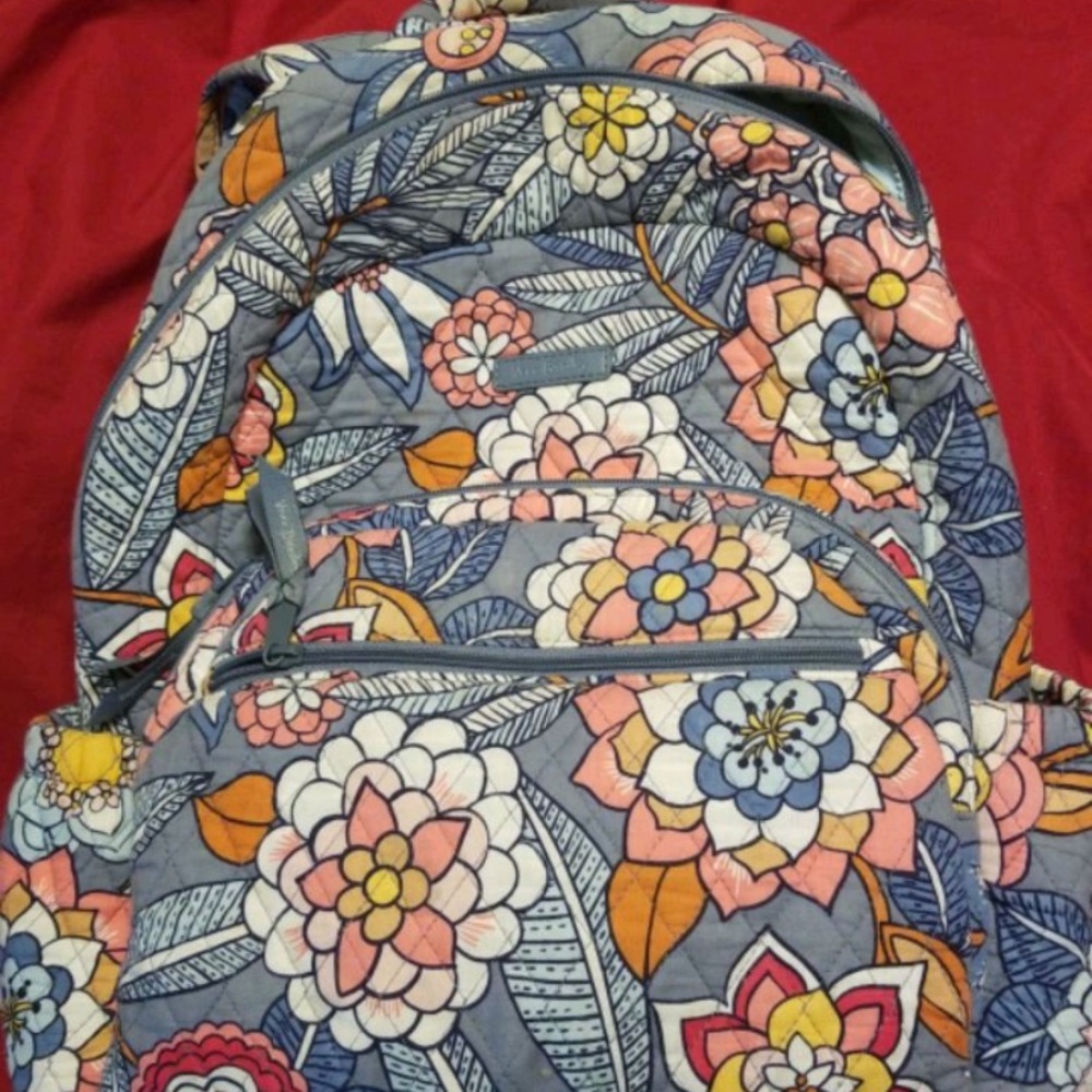 Vera Bradley grey floral backpack
